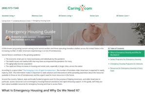 Emergency Housing Guide for Seniors